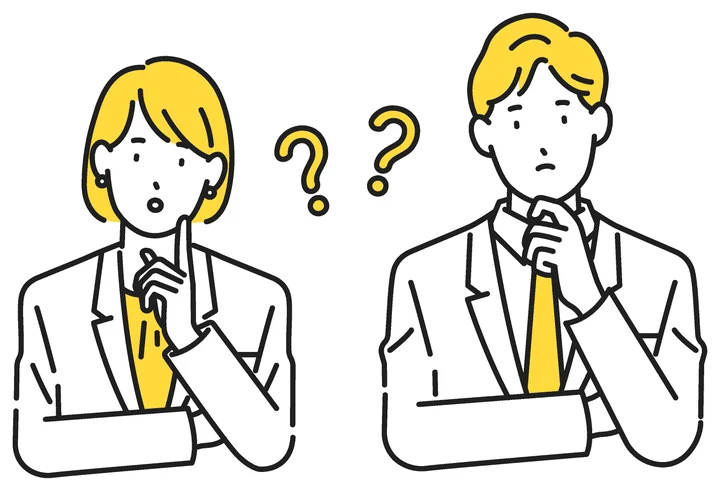 考えるビジネスパーソンのイラスト