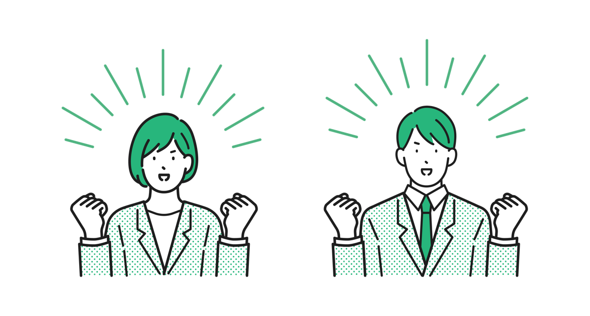 キャリアアップを目指す2人のイラスト